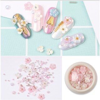 ดอกไม้ Floral จิวเวอรี่ติดตกแต่งเล็บ กากเพชร จิว glitter เพชรติดเล็บ อะไหล่ติดเล็บ รุ่น FL สวยหรู อะไหล่เล็บ