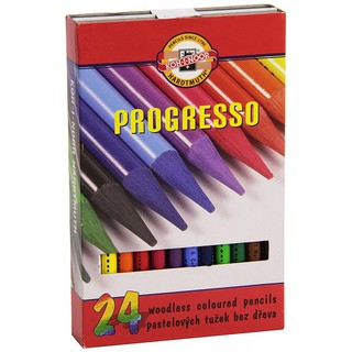 Progresso Woodless Coloured Pencils- 24 Colours