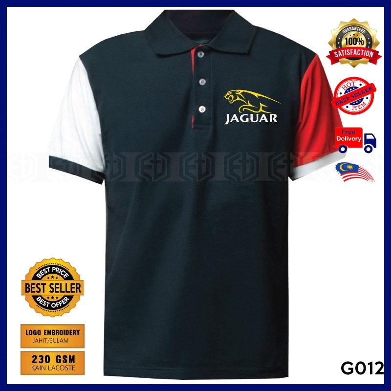 เสื้อโปโล Jaguar Racing เย็บปักถักร้อยรถ Racing Motorsport Casual เสื้อยืด Unisex เสื้อ Baju ผ้าฝ้าย