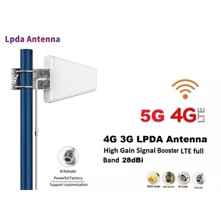 5G 4G 3G LPDA Antenna 28dBi 690-3700MHz ,N Male For Router Cable 0.25M