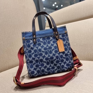 COACH CA580 FIELD TOTE 22 IN SIGNATURE DENIM