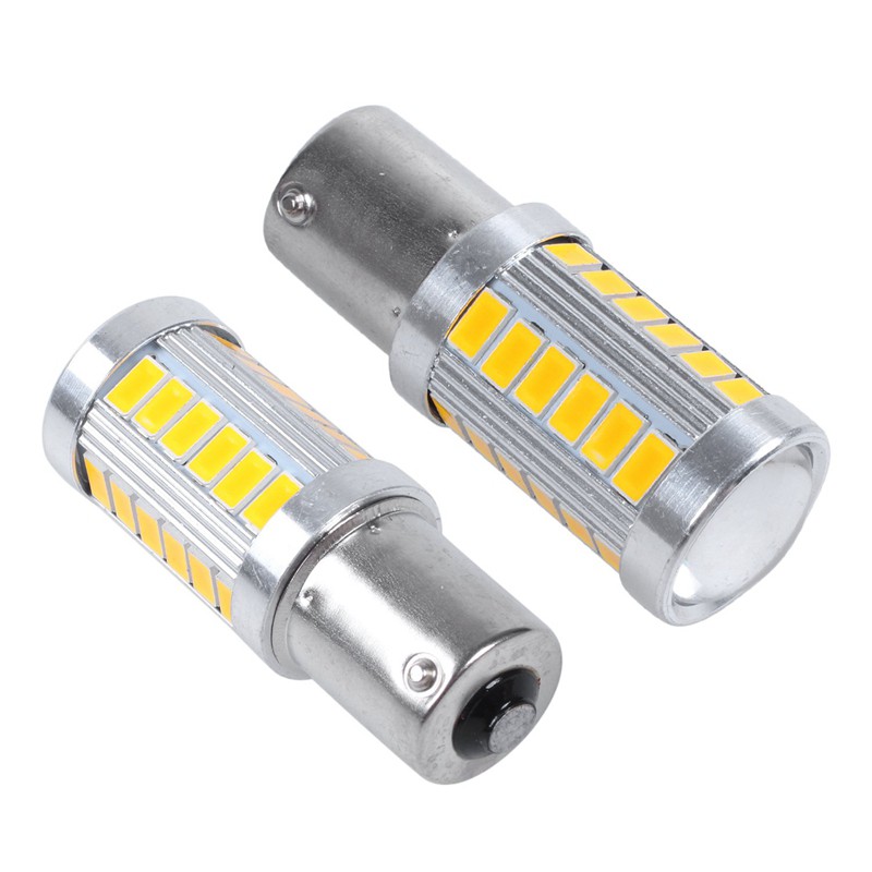 2 ชิ้น Amber 1156PY BAU15S PY21W Led 33SMD รถหางเลี้ยวเบรคย้อนกลับสัญญาณหลอดไฟ Y
