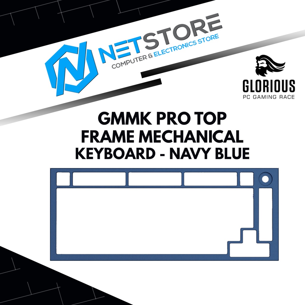 GLORIOUS GMMK PRO TOP FRAME MECHANICAL KEYBOARD - NAVY BLUE - GLO-ACC-P75-TC-NB