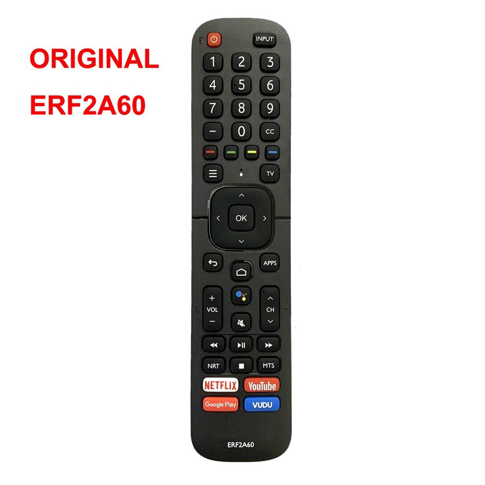 ใช้ต้นฉบับ ERF2A60 สําหรับ HISENSE 4K สมาร์ททีวีรีโมทคอนโทรลพร้อม NETFLIX YouTube Google Play VUDU F