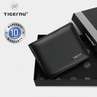 TIGERNU กระเป๋าสตางค์ใบสั้น หนัง PU ใส่เหรียญ สำหรับผู้ชาย 8008