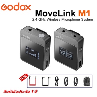 Godox MoveLink M1 Microphone 2.4GHz ไมโครโฟนไร้สายสำหรับกล้อง DSLR กล้องวิดีโอสมาร์ทโฟนและแท็บเล็ต