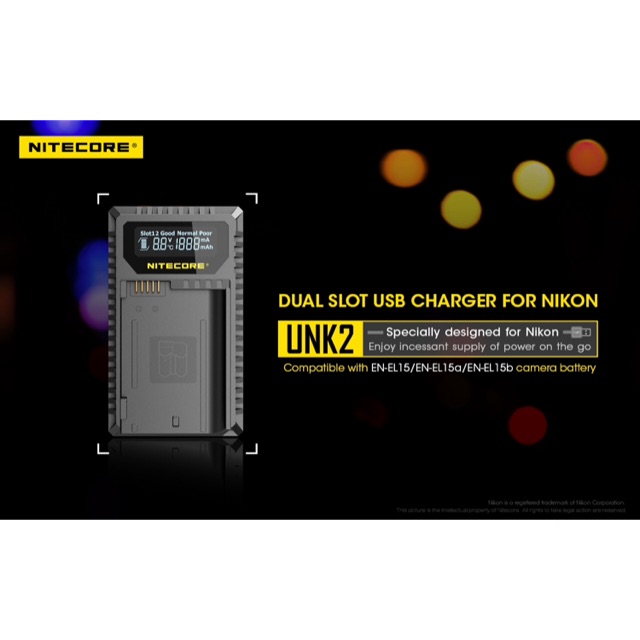 Nitecore UNK2 for NIKON EN-EL15, z7 z6 D850 D810 D800 D750 D610 D7500 D500 #8