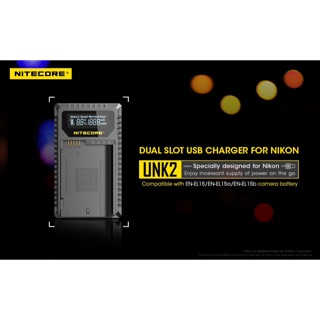 Nitecore UNK2 for NIKON EN-EL15, z7 z6 D850 D810 D800 D750 D610 D7500 D500