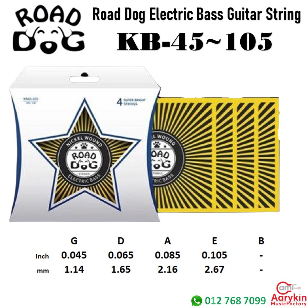 Road Dog Hi-Performing Electric Bass Guitar String - KB45~105 (4-String)