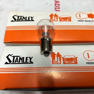 หลอดไฟเลี้ยว ไฟถอย  Stanley  เเท้ 12/24V 1 จุด หลอดใหญ่ ใช้ได้ทั่วไป (1กล่อง มี 10 หลอด)