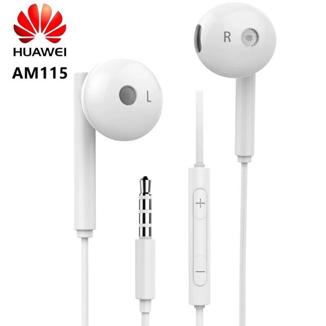 หูฟัง Huawei AM115 ของแท้  สำหรับ mate9 10 Pro p9 10 honor8 6x 7 V20   [ ORIGINAL] หูฟัง HUAWEI AM115 (สีขาว) ออริจินอลล