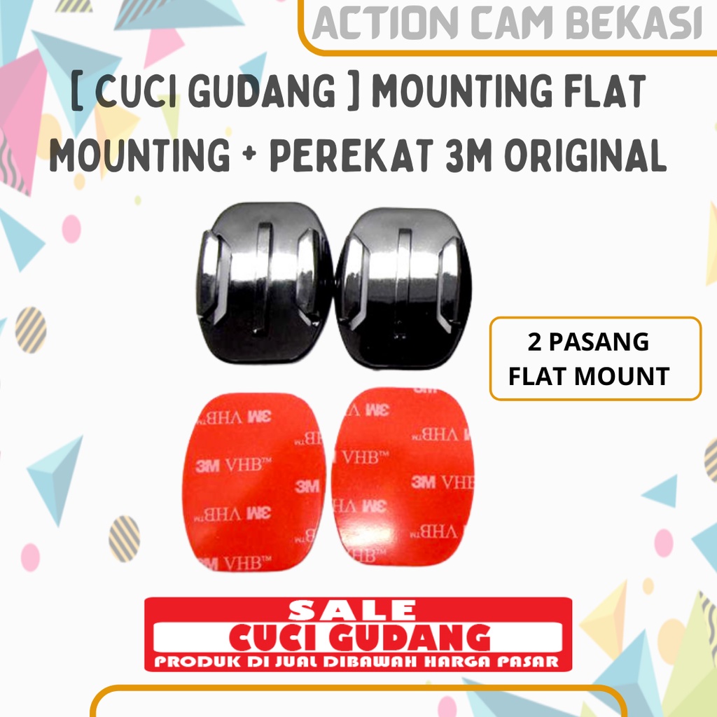 ตัวยึดแบน / ติดตั้งหมวกกันน็อค / กาวแบน / 3M / กาวเทปคู่สําหรับกล้องแอคชั่น Gopro Xiaomi Yi / Bpro /
