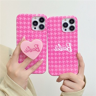 เคสโทรศัพท์มือถือซิลิโคน ลายบาร์บี้ หัวใจ สีชมพู สําหรับ Apple Iphone 14plus 14 11 12 13 pro max XR 11 12 12pro 12promax 13pro 13ProMax 14 14pro 14promax 14plus XS