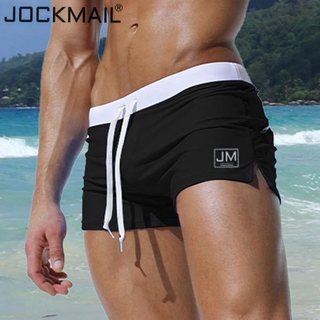 Jockmail กางเกงบ็อกเซอร์ เอวต่ํา แต่งซิป ด้านหลัง ขนาดใหญ่ เหมาะกับฤดูใบไม้ผลิ ว่ายน้ํา สําหรับผู้ชาย