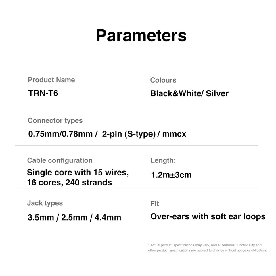 Trn T6 16Core เงินชุบ OCC ทองแดง Litz /3.5 มม.พร้อม MMCX/2PIN Connector อัพเกรดสายหูฟังสําหรับ TRN VX