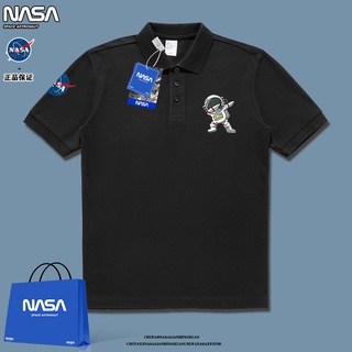 เสื้อโปโลแขนสั้นลําลอง ผ้าฝ้าย ลาย NASA แฟชั่นฤดูร้อน สําหรับผู้ชาย และคู่รัก