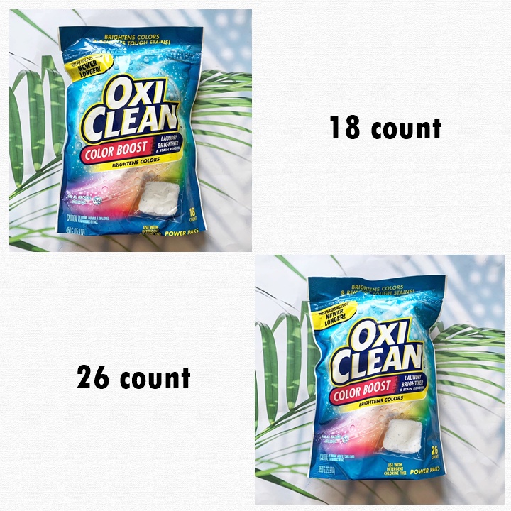 (OxiClean®) Color Boost Brightens Colors Laundry Brightener & Stain Remover 18 or 26 Count เม็ดซักผ้
