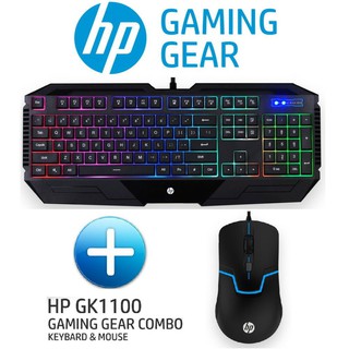 HP GK1100 คีย์บอร์ด Gaming Gear Combo Keyboard + Mouse 6 Color LED Back Light.