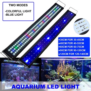 โคมไฟ LED กันน้ํา สีฟ้า RGB 30 40 60 90 120 ซม. สําหรับตกแต่งตู้ปลา