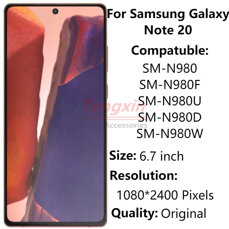 6.7 นิ้ว AMOLED สําหรับ Samsung Galaxy หมายเหตุ 20 จอแสดงผล LCD กรอบ SM-N980F SM-N980F/DS LCD Touch 