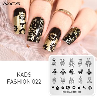 Kads แผ่นแสตมป์ลายหุ่นยนต์สําหรับตกแต่งเล็บ Fashion 022