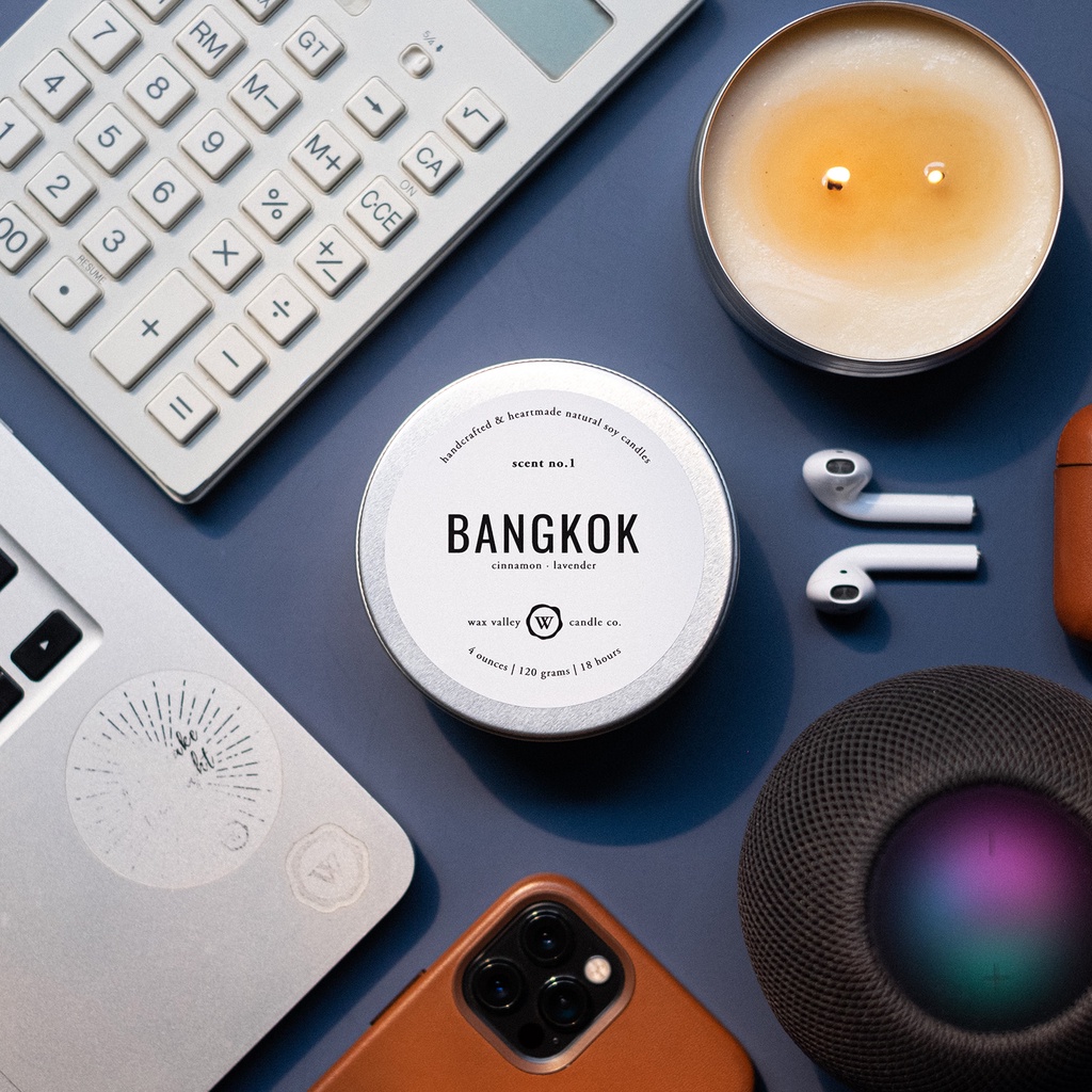เทียนหอม เทียนหอมไขถั่วเหลือง กลิ่น Bangkok - Lavender & Cinnamon