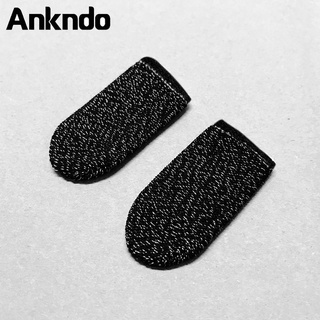 Ankndo เส้นใยเงินเกม Sweatproof ถุงมือ Mobile Finger Sleeve หน้าจอสัมผัสเกมคอนโทรลเลอร์โทรศัพท์ Gaming Finger Sleeve  ปลอกนิ้วมือสําหรับเล่นเกมโทรศัพท์มือถือหน้าจอสัมผัสป้องกันเหงื่อ