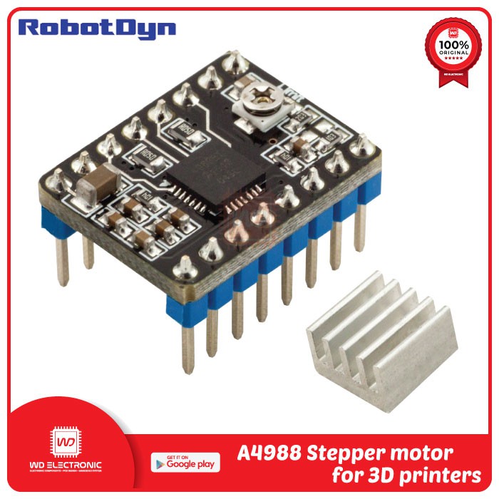 RobotDyn A4988 สเต็ปเปอร์มอเตอร์ไดร์เวอร์ A4988 สําหรับเครื่องพิมพ์ 3D