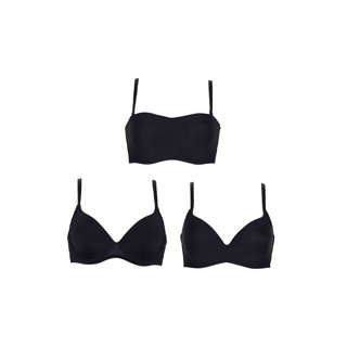 Wacoal Surprise Bra set 3 ชิ้น เสื้อชั้นในวาโก้ รุ่น WB9V01, WB9V02, WB9V04 สีดำ (BL)