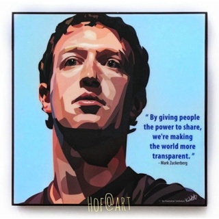 Mark Zuckerberg #1 มาร์ค ซัคเคอร์เบิร์ก CEO Facebook Meta  เฟสบุค รูปภาพ​ติดผนัง pop art กรอบรูป แต่งบ้าน ของขวัญ