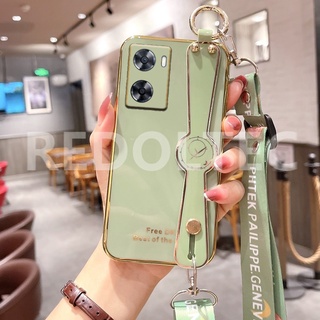 เคส OPPO A57 6D สายรัดข้อมือเคสโทรศัพท์พร้อมสายคล้องไหล่แบบยาวกระเป๋าสะพายข้างพร้อมตัวป้องกันกล้อง