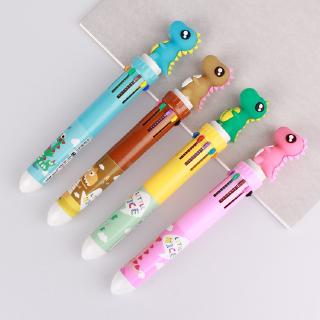 Ballpoint pen การ์ตูนไดโนเสาร์ ปากกาลูกลื่น 10สี ปากกาลูกลื่นหลากสี ปากกาหลากสี