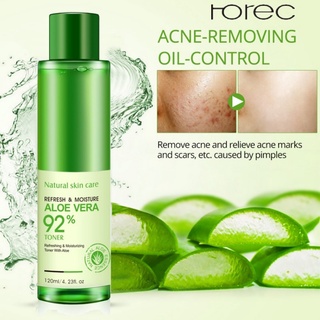 Horec ธรรมชาติโทนเนอร์ใบหน้า Aloe Vera เจล VC Essence Skin Care ให้ความชุ่มชื้นเติมน้ำวิตามิน C Lighten Pore Toner เกาหลี120Ml