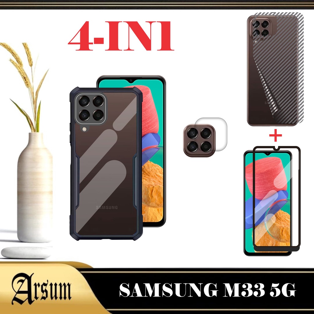 LAYAR 4-IN-1 Case Samsung M33 5G A73 5G A03 A53 5G A33 5G A13 4G LTE A03s M03s A53 5G A33 5G A13 4G 