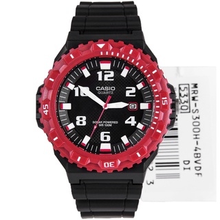 Casio MRW-S300H-4B Sport Solar นาฬิกาข้อมือพลังงานแสงอาทิตย์ สายเรซิ่น ของแท้ 100% MRW-S300 MRW-S300H กินแสง