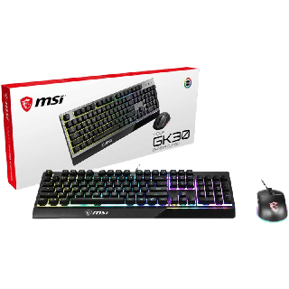 [EN/TH] MSI Vigor GK30 Combo (Plunger Switches) Rubber dome รับประกันศุนย์2ปี #คีย์บอร์ดเกมมิ่ง GK30 COMBO Black / White