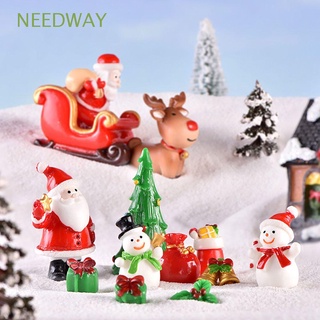 Needway พวงมาลัยเรซิ่นรูปซานต้าคริสต์มาสขนาดเล็กสําหรับตกแต่งสวน