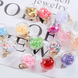 5Pcs จี้ลูกปัดคริสตัลใส DIY สร้อยข้อมือสร้อยคอต่างหูเครื่องประดับ