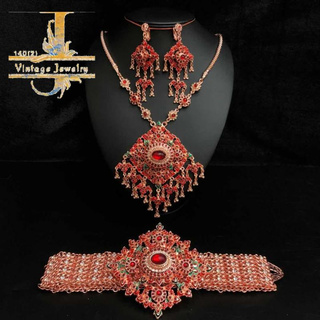 Vintage Jewelry เครื่องประดับชุดไทยนากลงยา พร้อม ต่างหู หัวเข็มขัดพร้อมสายเข็มขัด มาใหม่