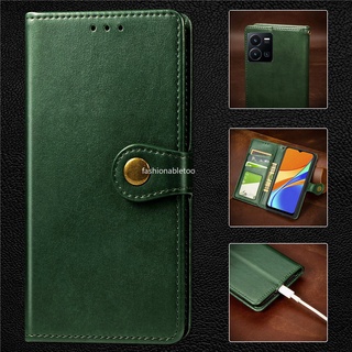 เคสโทรศัพท์หนัง ฝาพับแม่เหล็ก กันกระแทก พร้อมช่องใส่บัตร สําหรับ Vivo Y35 Y22 s Y22s Y30 Y75 Y 35 Y 22s Y 30 Y 75 5G