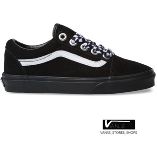 VANS OLD SKOOL CHECK WRAP ALT LACE BLACK BLACK SNEAKERS สินค้ามีประกันแท้