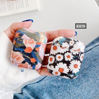 Oil painting daisy flower color block Hard case Airpods gen2 AirpodsPro Protective Covers compatible for เคสไอโฟน