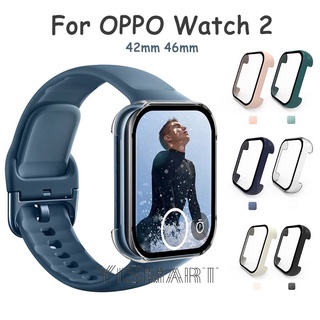 เคสป้องกัน แบบเต็ม พร้อมฟิล์มกระจก สําหรับ OPPO Watch 2 46 มม. 42 มม.