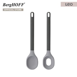 BergHOFF ชุดเสิร์ฟสลัดซิลิโคนและไนล่อน รุ่น Leo  ทนทาน 30.5 ซม. สีเทาและเขียว 3950101