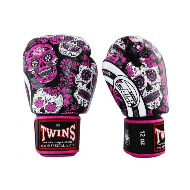 นวมชกมวย ทวินส์ สเปเชี่ยล Twins Special Fancy Boxing Gloves FBGVL3-53 Skull Pink-Black Training Glov