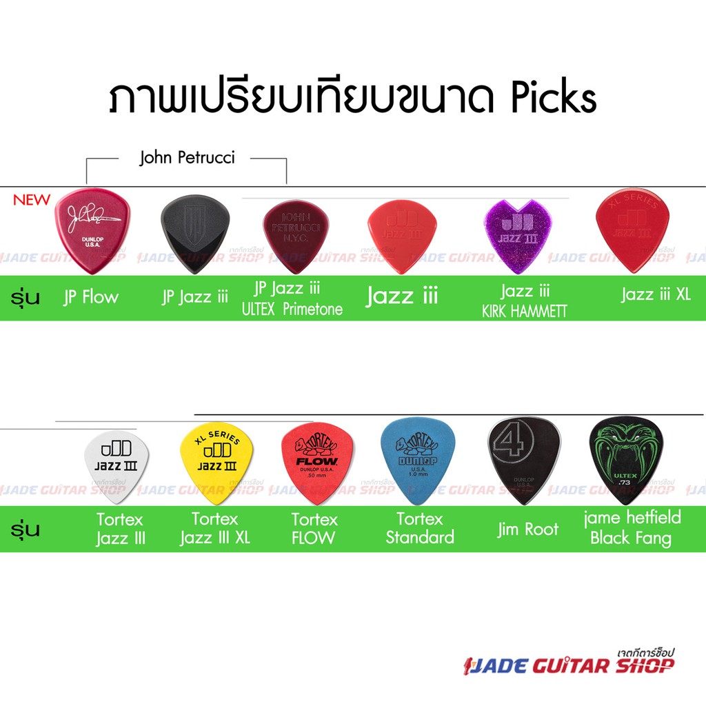 KIRK HAMMETT JAZZ III Pick ของแท้ 100% DUNLOP guitar pick | Shopee Thailand