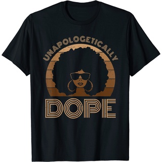 เสื้อผ้าผชเสื้อยืด พิมพ์ลาย Unapologetically Dope Melanin Afro Queen สีดํา สําหรับผู้ชายS-5XL