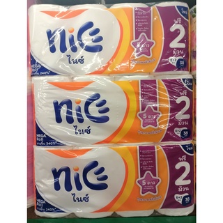 ไนซ์ กระดาษชำระ ยาว 38เมตร ยกแพ็ค 6ม้วน กระดาษทิชชู่ NICE TOILET TISSUE ROLL