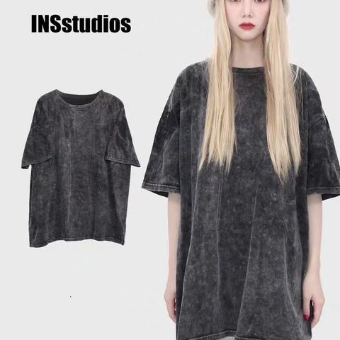 เสื้อยืดแขนสั้นลําลอง ทรงหลวม เข้ากับทุกการแต่งกาย สไตล์ยุโรป อเมริกัน เรโทร แฟชั่นฤดูร้อน สําหรับผู้ชาย และผู้หญิง ไซซ์ M - 8xl