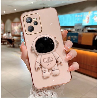 เคสโทรศัพท์มือถือ ซิลิโคนนิ่ม ลายนักบินอวกาศ พร้อมขาตั้ง สําหรับ OPPO Realme C35 C31 C53 C55 C21Y C25Y C20 C11 2021 C25 C15 C12 C11